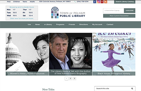 Pelham Library website example
